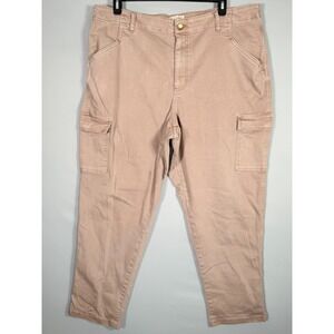 Universal Thread Boyfriend Cargo Women Tan Brown Jeans 42x29.5" Stretch Rise 13"